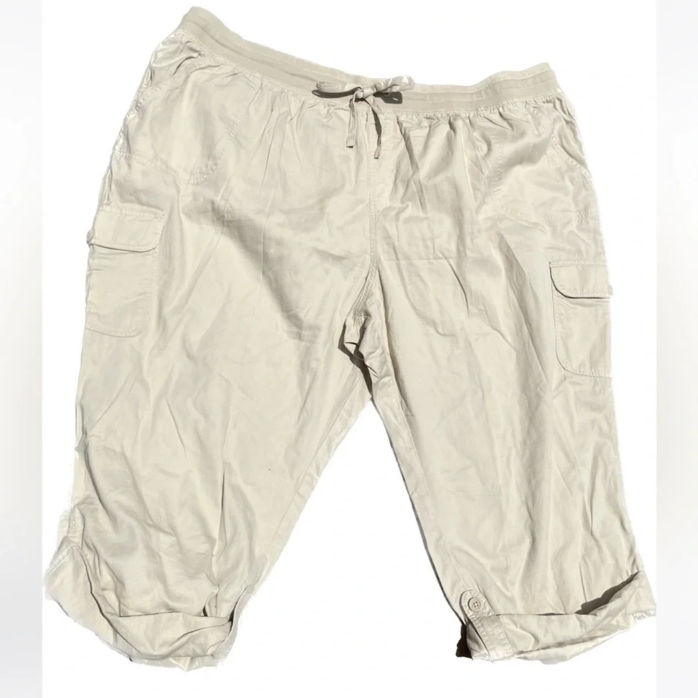 Woman Within Cotton Convertible Cargo Utility Pants 36W Petite